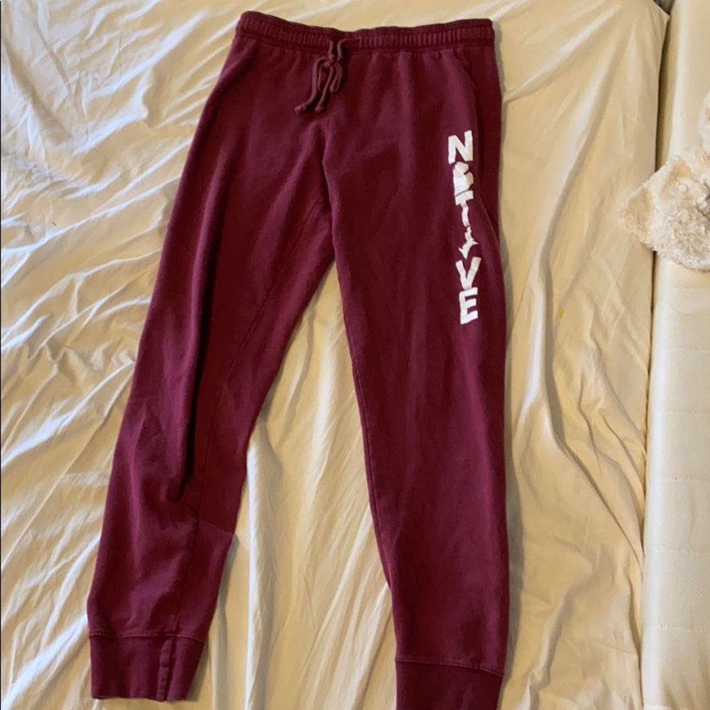 “Native” Michigan burgundy joggers